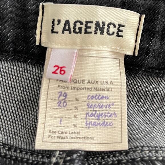 L’Agence Ruth Carbon Black High Rise Straight Leg Jeans Size 26 - Picture 5 of 6